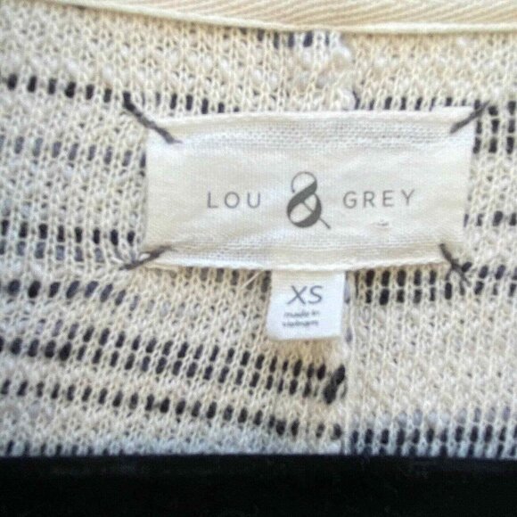 Lou & Grey Open Front Cardigan Sweater Womens XS Cream Knit Pockets - Picture 3 of 6